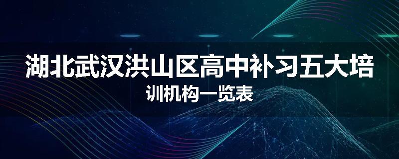 湖北武汉洪山区高中补习五大培训机构一览表