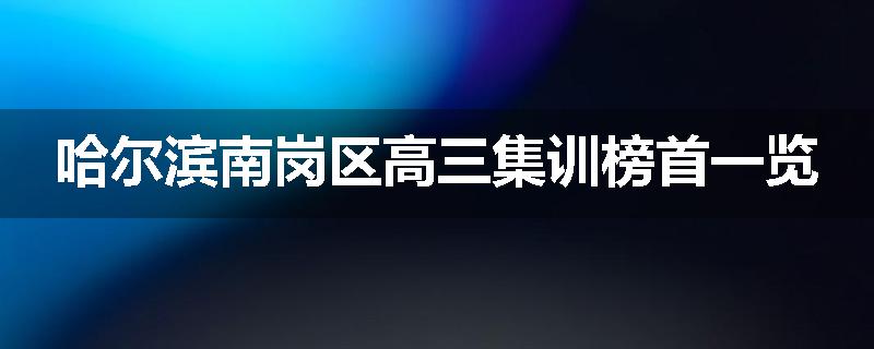哈尔滨南岗区高三集训榜首一览
