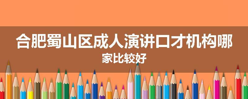 合肥蜀山区成人演讲口才机构哪家比较好