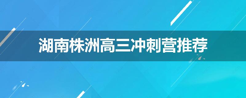 湖南株洲高三冲刺营推荐