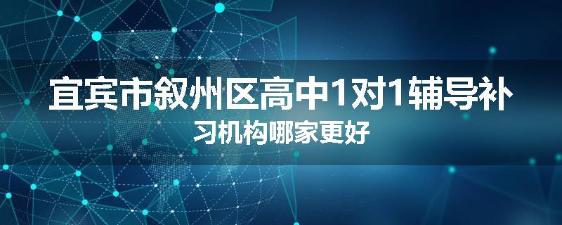 宜宾市叙州区高中1对1辅导补习机构哪家更好