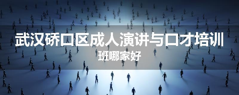 武汉硚口区成人演讲与口才培训班哪家好