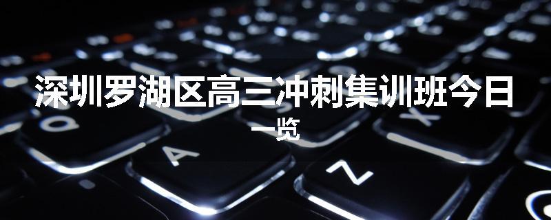深圳罗湖区高三冲刺集训班今日一览