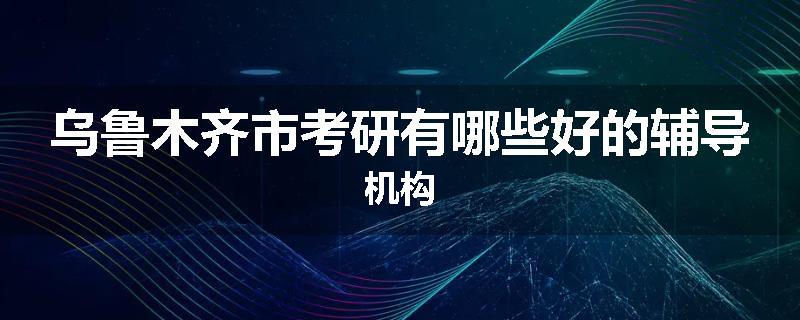 乌鲁木齐市考研有哪些好的辅导机构