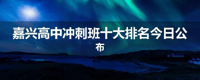 嘉兴高中冲刺班十大排名今日公布