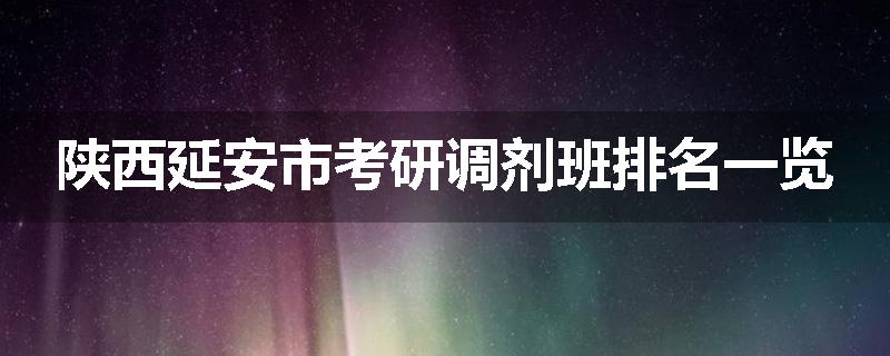 陕西延安市考研调剂班排名一览