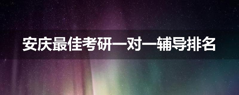 安庆最佳考研一对一辅导排名