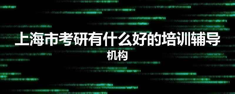 上海市考研有什么好的培训辅导机构