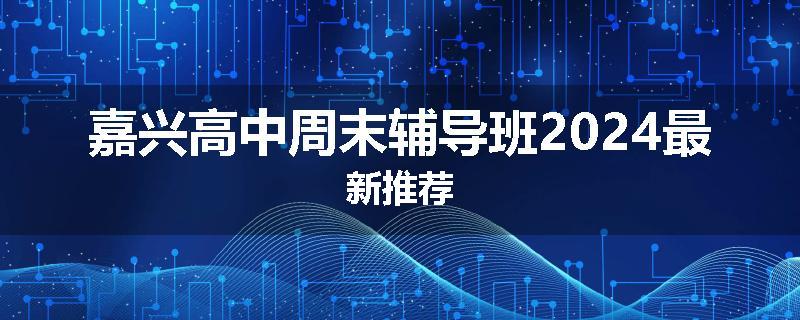 嘉兴高中周末辅导班2024最新推荐