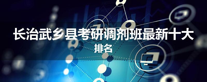 长治武乡县考研调剂班最新十大排名