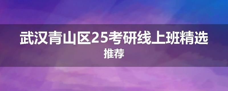 武汉青山区25考研线上班精选推荐
