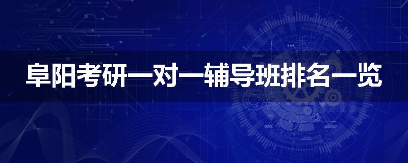 阜阳考研一对一辅导班排名一览