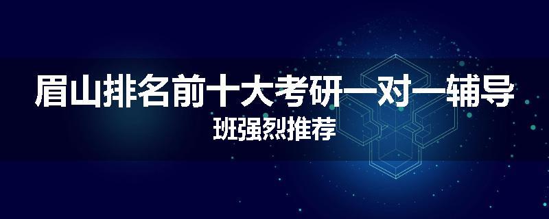 眉山排名前十大考研一对一辅导班强烈推荐