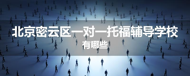 北京密云区一对一托福辅导学校有哪些