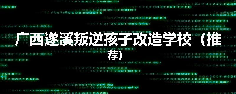 广西遂溪叛逆孩子改造学校（推荐）
