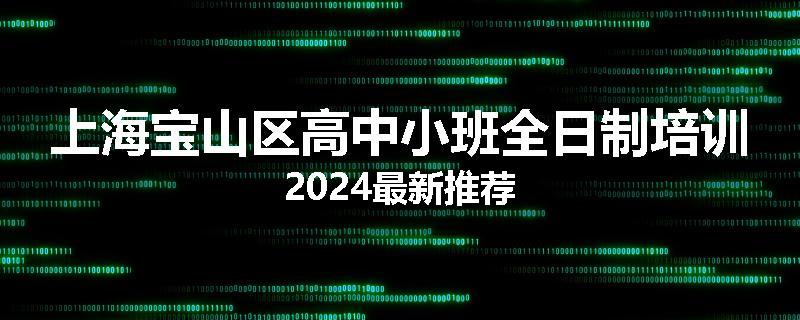 上海宝山区高中小班全日制培训2024最新推荐