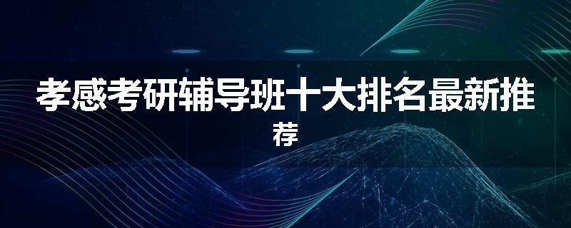 孝感考研辅导班十大排名最新推荐