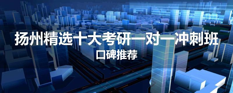 扬州精选十大考研一对一冲刺班口碑推荐