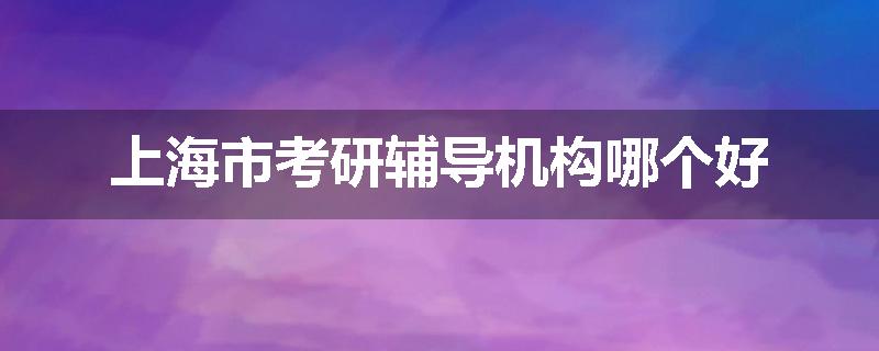 上海市考研辅导机构哪个好