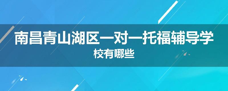 南昌青山湖区一对一托福辅导学校有哪些