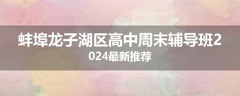 蚌埠龙子湖区高中周末辅导班2024最新推荐