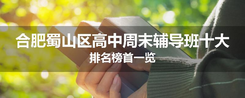 合肥蜀山区高中周末辅导班十大排名榜首一览