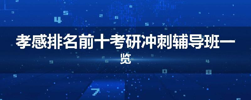 孝感排名前十考研冲刺辅导班一览