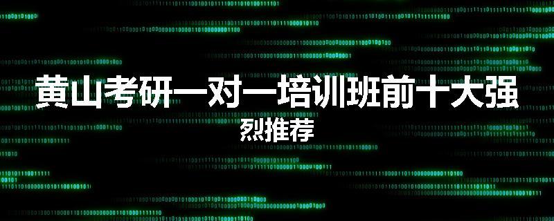 黄山考研一对一培训班前十大强烈推荐