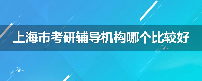 上海市考研辅导机构哪个比较好