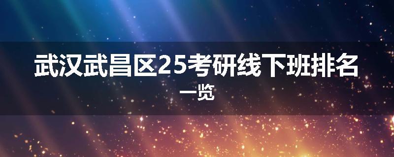 武汉武昌区25考研线下班排名一览