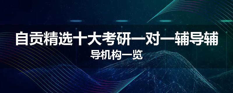 自贡精选十大考研一对一辅导辅导机构一览