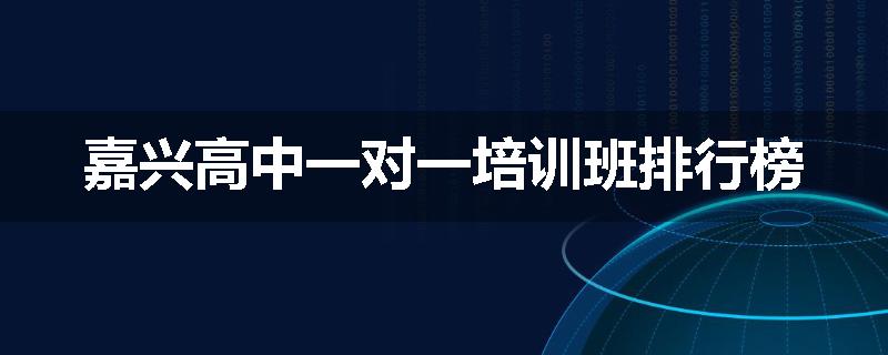 嘉兴高中一对一培训班排行榜