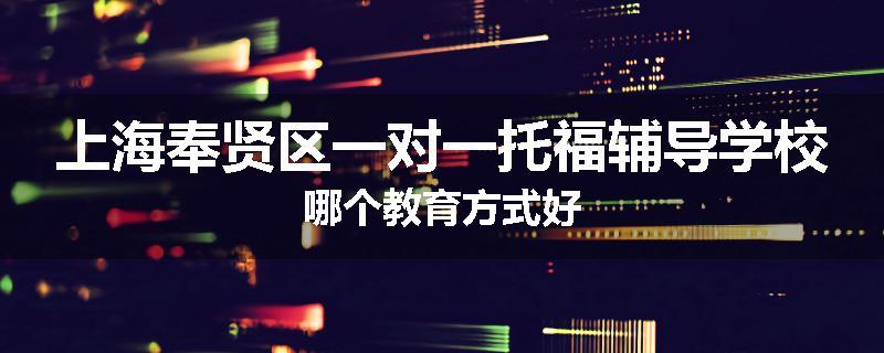 上海奉贤区一对一托福辅导学校哪个教育方式好