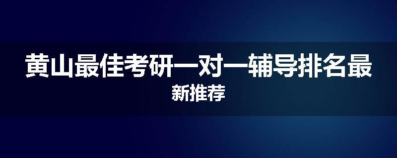 黄山最佳考研一对一辅导排名最新推荐