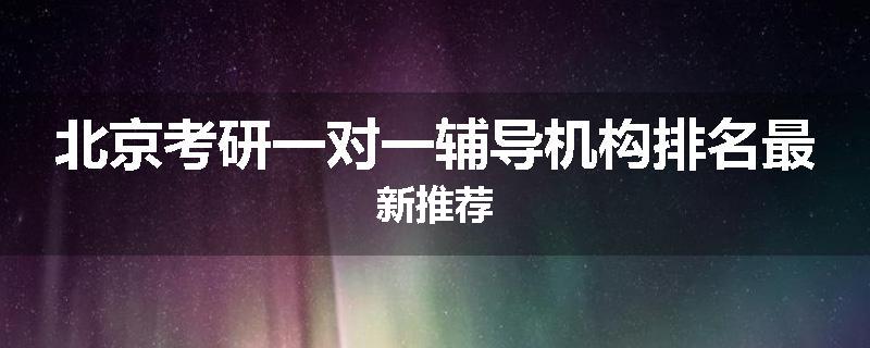北京考研一对一辅导机构排名最新推荐