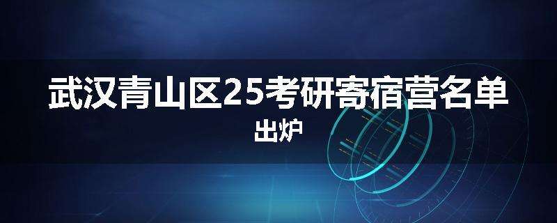 武汉青山区25考研寄宿营名单出炉