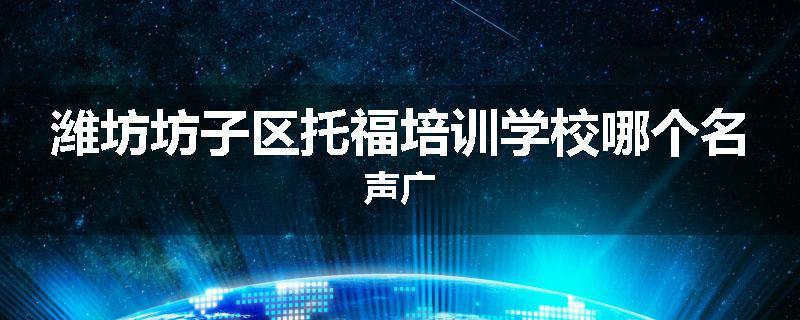 潍坊坊子区托福培训学校哪个名声广
