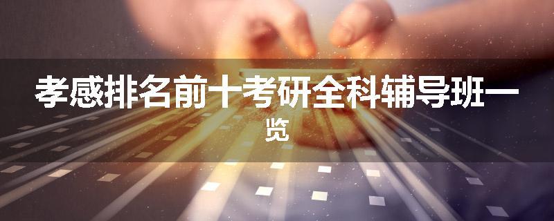 孝感排名前十考研全科辅导班一览