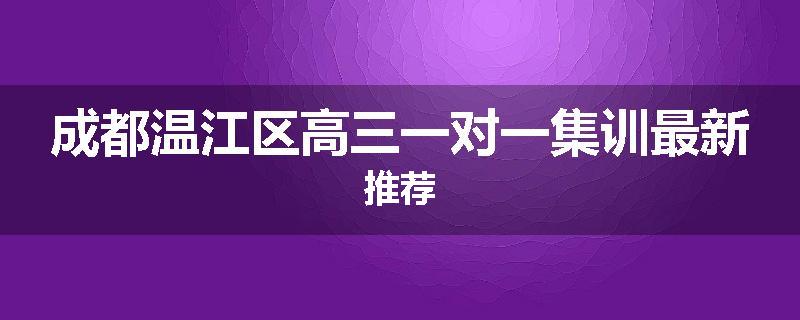 成都温江区高三一对一集训最新推荐