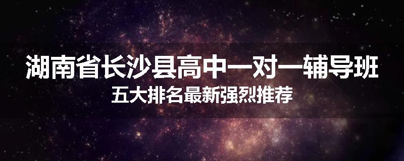 湖南省长沙县高中一对一辅导班五大排名最新强烈推荐