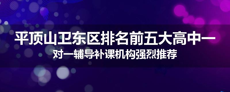 平顶山卫东区排名前五大高中一对一辅导补课机构强烈推荐