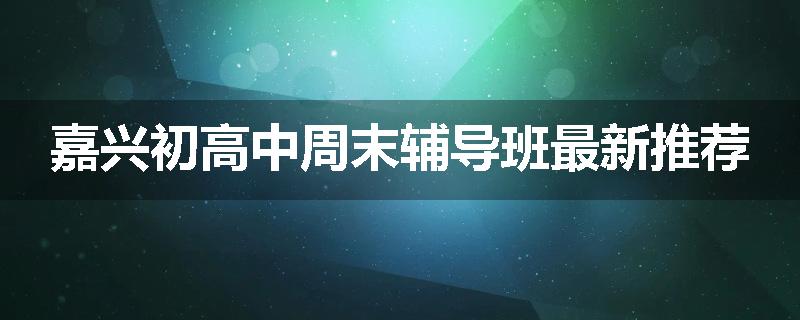嘉兴初高中周末辅导班最新推荐