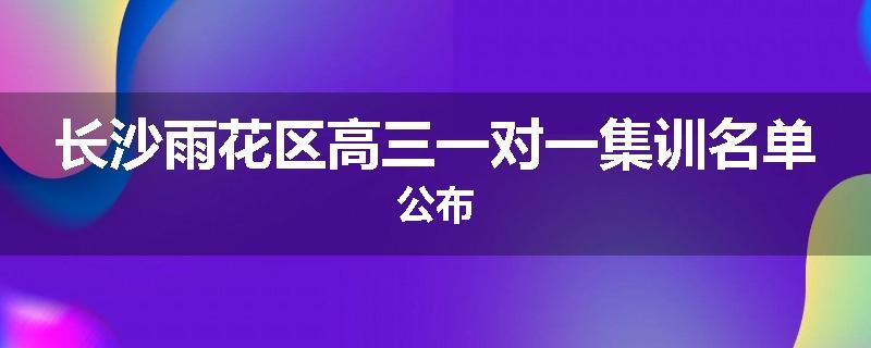 长沙雨花区高三一对一集训名单公布