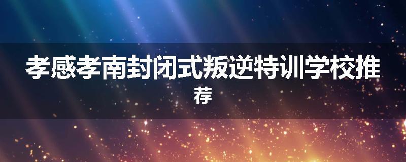 孝感孝南封闭式叛逆特训学校推荐