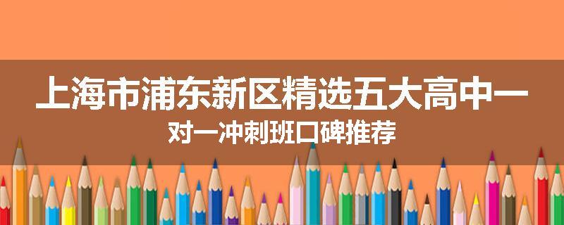 上海市浦东新区精选五大高中一对一冲刺班口碑推荐