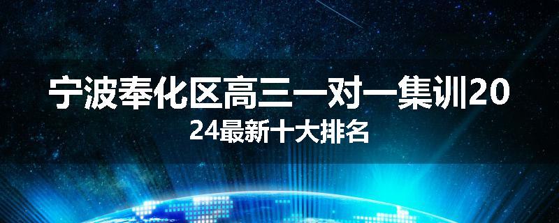 宁波奉化区高三一对一集训2024最新十大排名