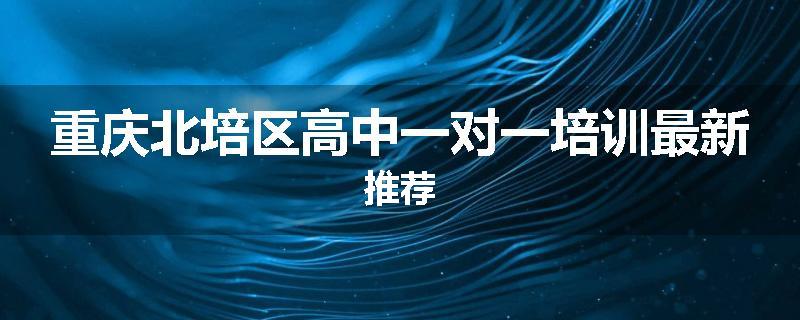 重庆北培区高中一对一培训最新推荐