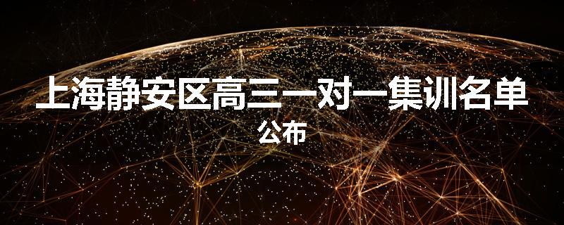 上海静安区高三一对一集训名单公布