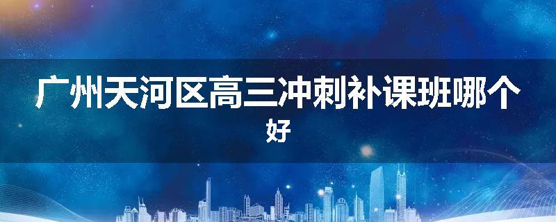 广州天河区高三冲刺补课班哪个好