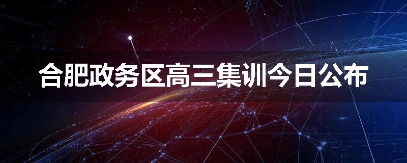 合肥政务区高三集训今日公布